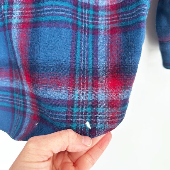 VTG Men Pendelton Virgin Wool Plaid Button Up Shirt Flannel Large Made in USA - Picture 4 of 9